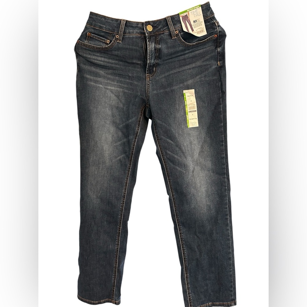 Time AND Tru Dark Blue Straight Leg Jeans